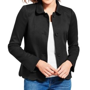 Talbots Scallops Ponte Jacket Blazer Black Size 20W New With Tag